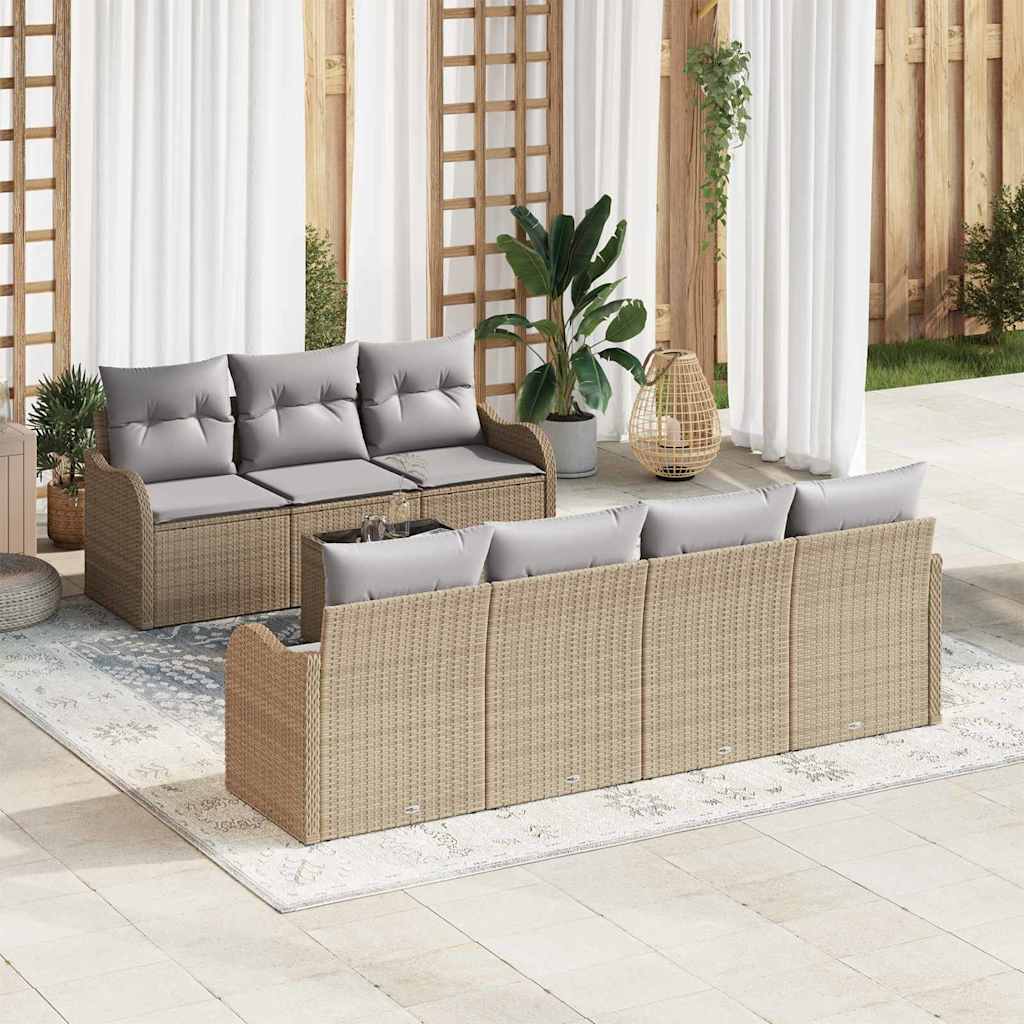 vidaXL Zestaw Sof na Ogród Beżowy 55 x 55 x 37 cm polirattan