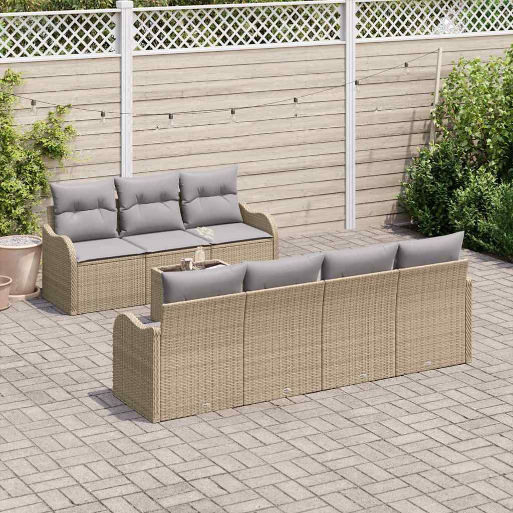 vidaXL Zestaw Sof na Ogród Beżowy 55 x 55 x 37 cm polirattan