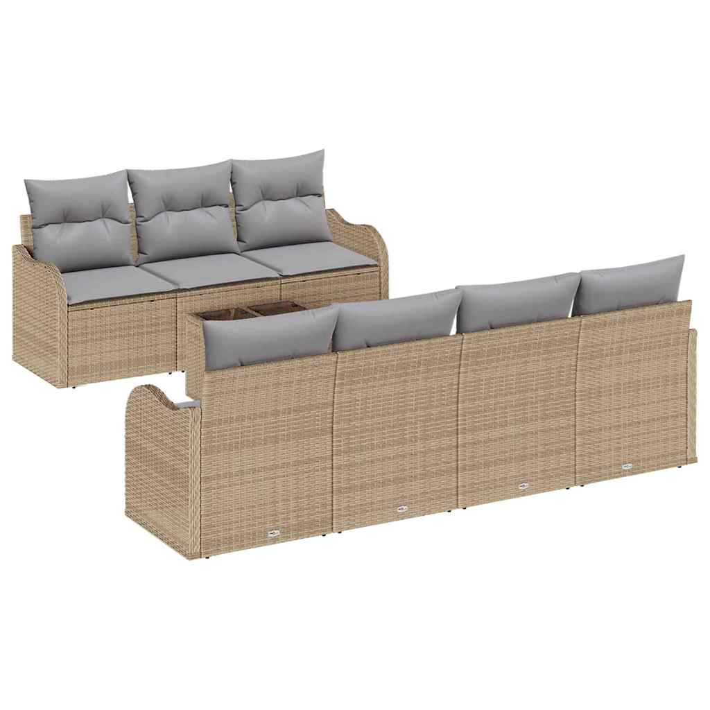vidaXL Zestaw Sof na Ogród Beżowy 55 x 55 x 37 cm polirattan