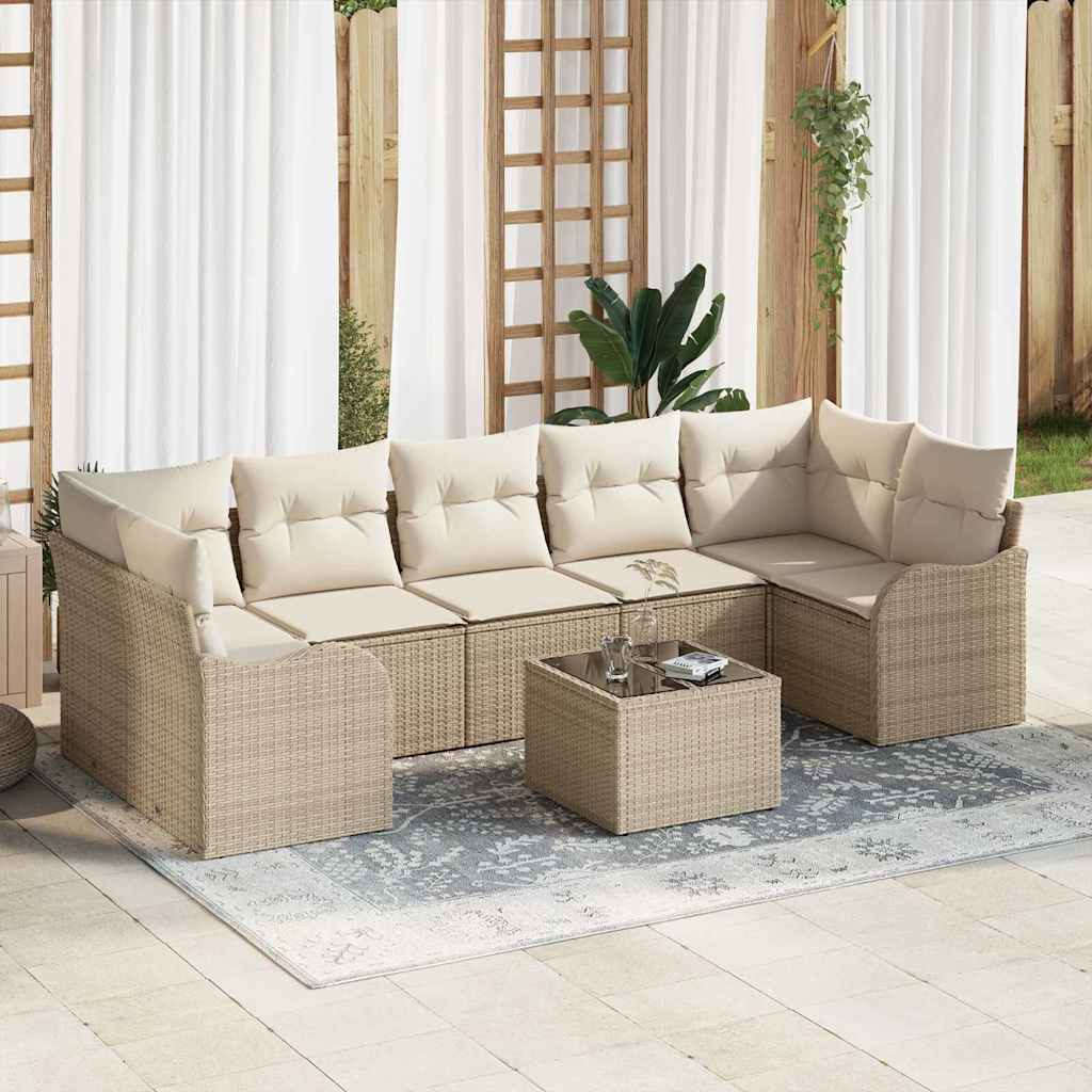 vidaXL Zestaw Sof na Ogród Beżowy 55 x 55 x 37 cm polirattan