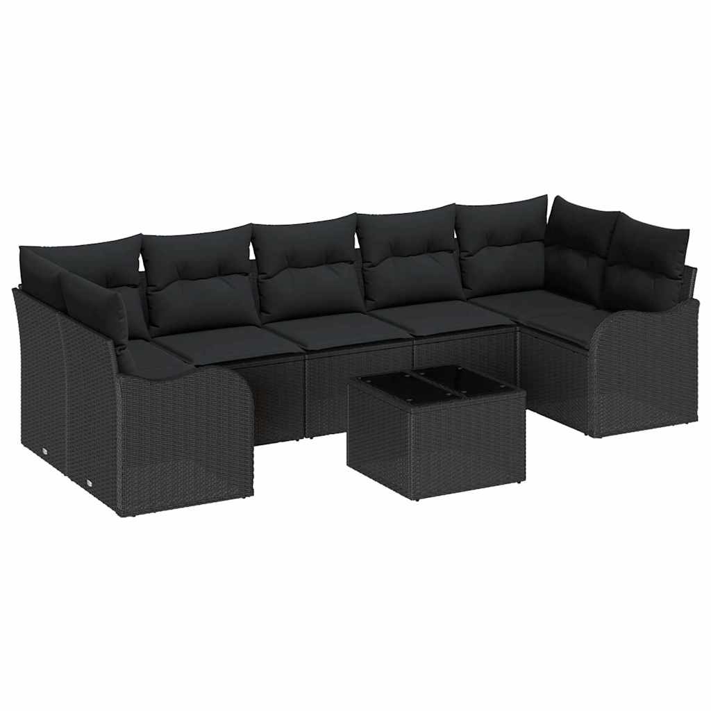 vidaXL Zestaw Sof na Ogród Czarny 55 x 55 x 37 cm polirattan