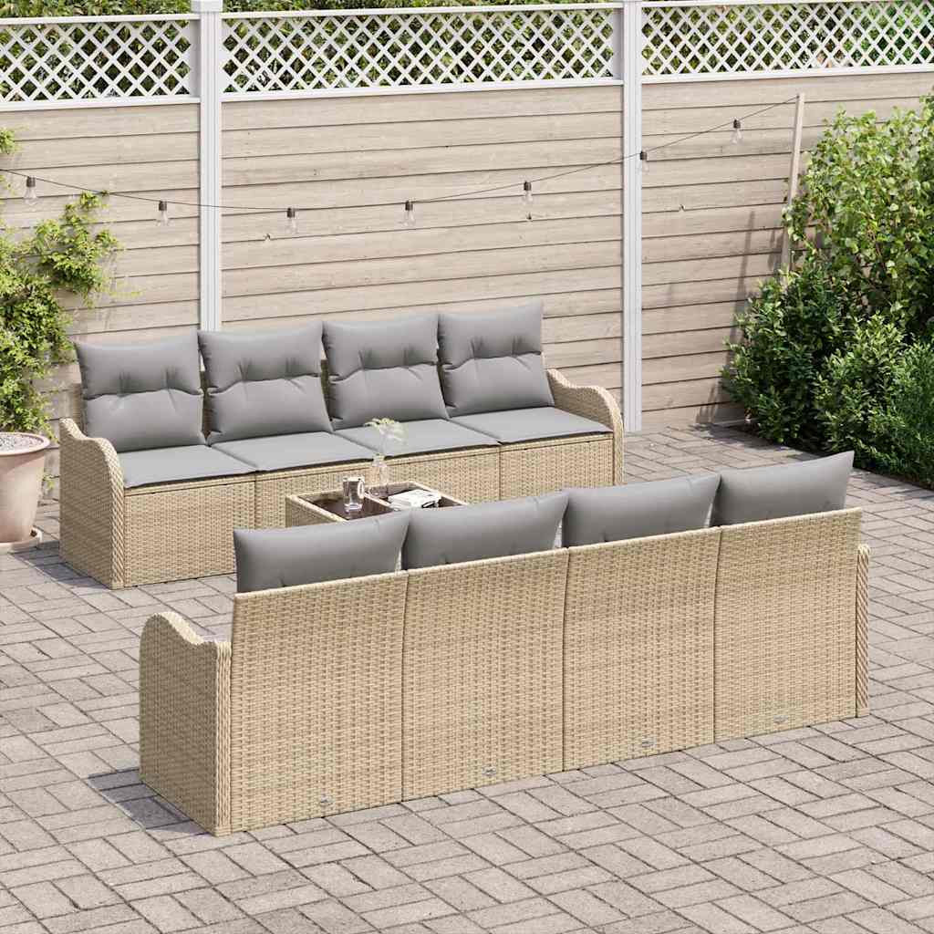 vidaXL Zestaw Sof na Ogród Beżowy 55 x 55 x 37 cm polirattan