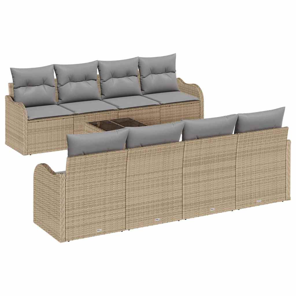 vidaXL Zestaw Sof na Ogród Beżowy 55 x 55 x 37 cm polirattan