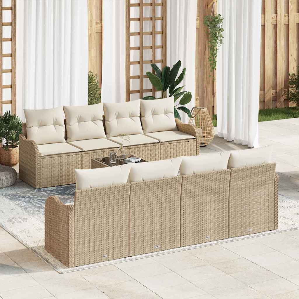 vidaXL Zestaw Sof na Ogród Beżowy 55 x 55 x 37 cm polirattan