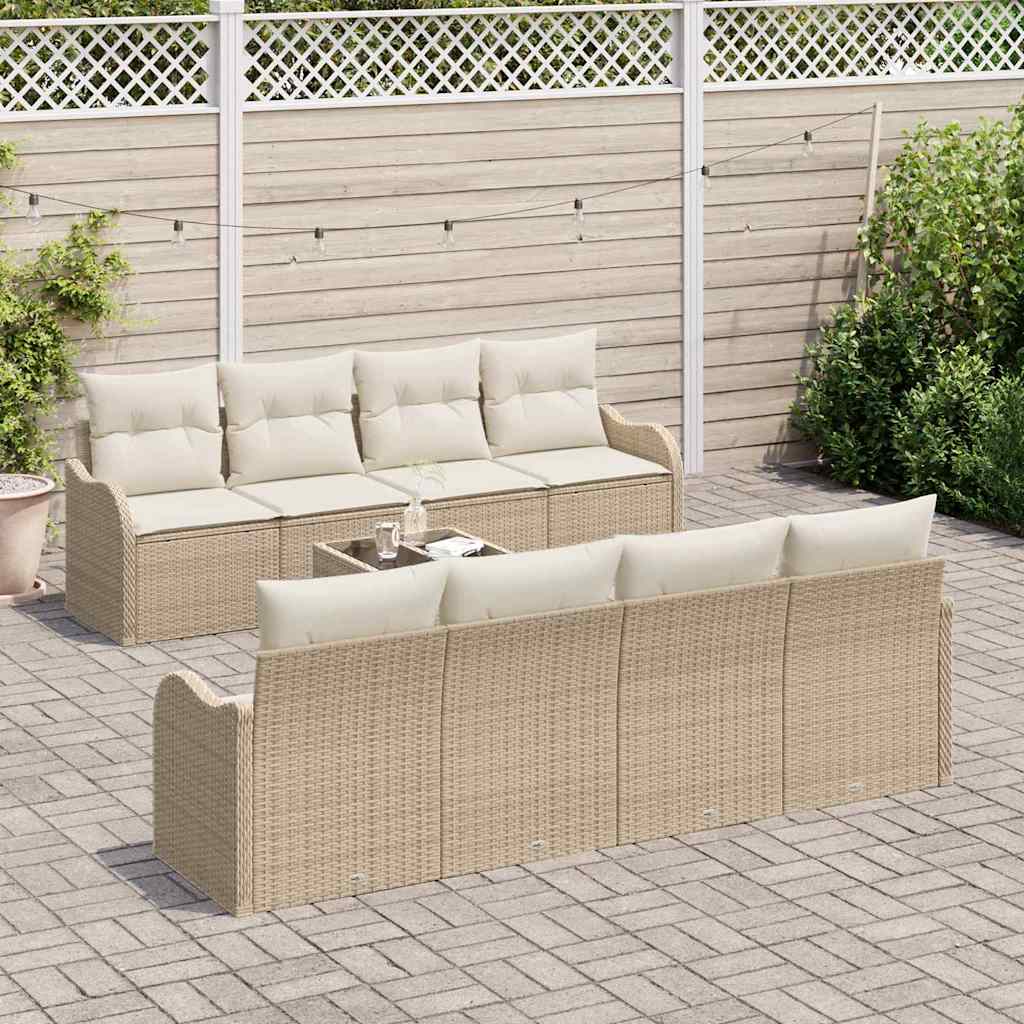vidaXL Zestaw Sof na Ogród Beżowy 55 x 55 x 37 cm polirattan