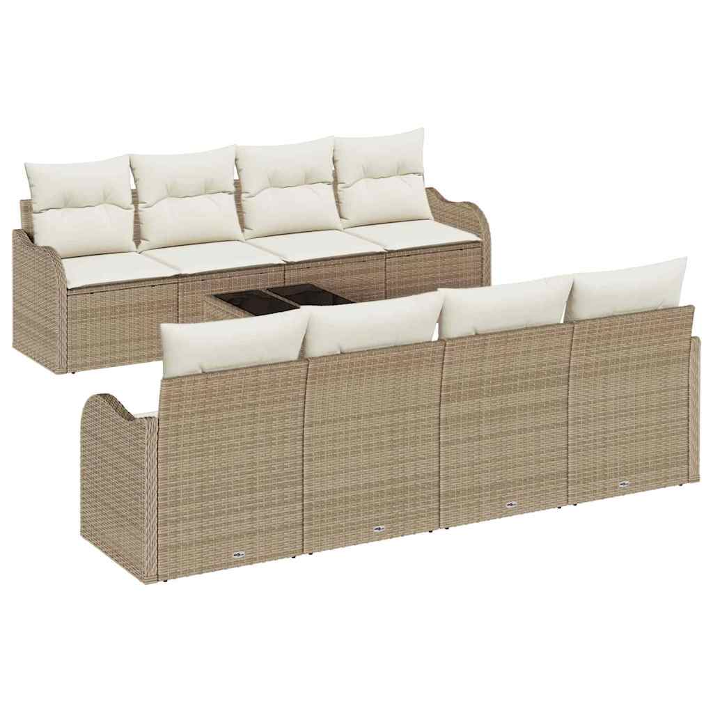 vidaXL Zestaw Sof na Ogród Beżowy 55 x 55 x 37 cm polirattan