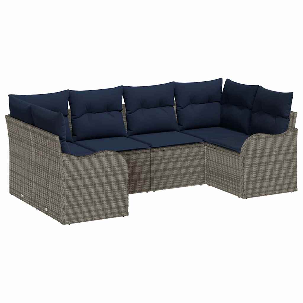 vidaXL Zestaw Sof 6 szt. Szary [Syntetyczny]: Rattan poli