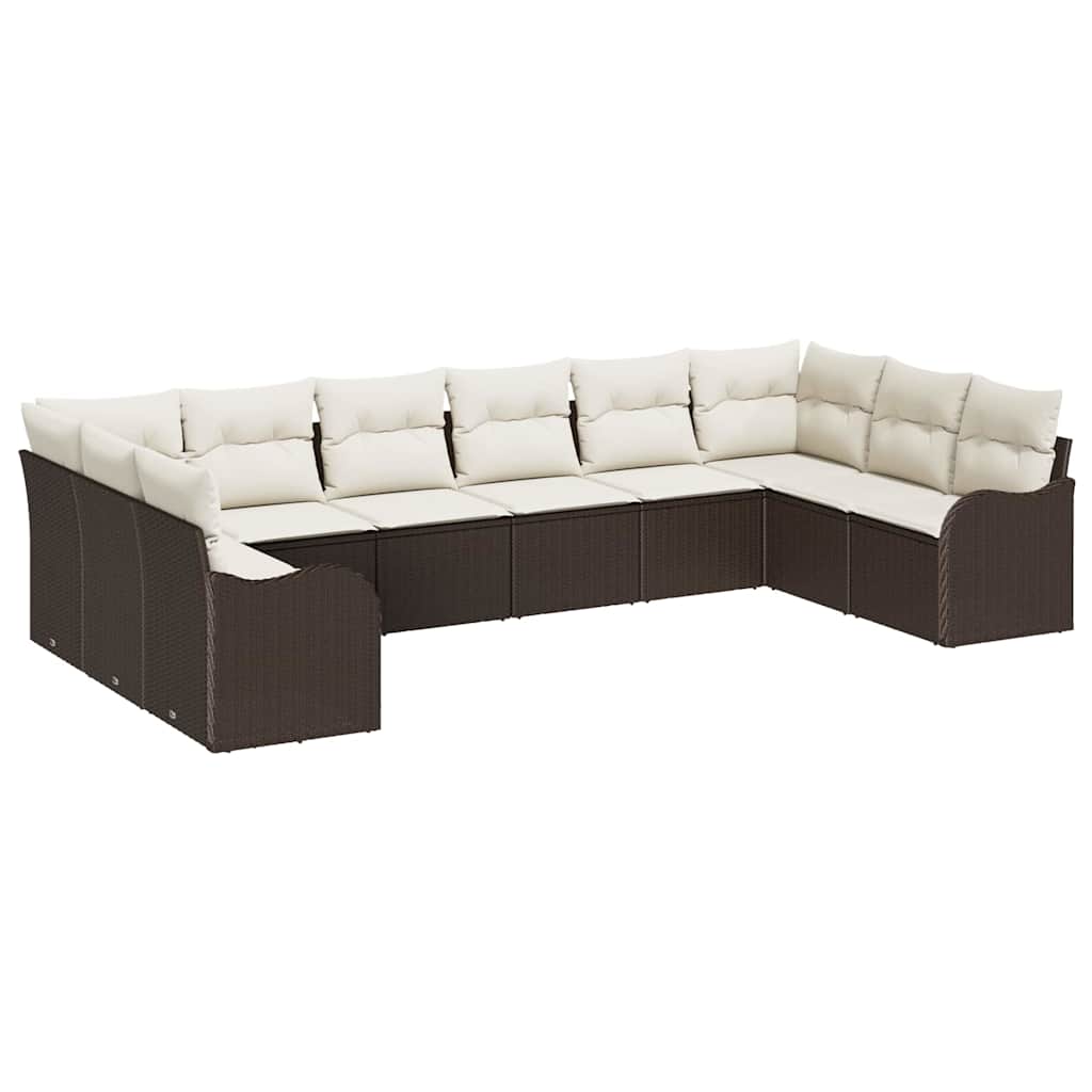 vidaXL Zestaw Sof na Ogród Brązowy 344 x 177,5 x 85 cm polirattan
