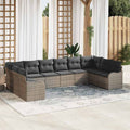 vidaXL Zestaw Sof na Ogród Szary 344 x 177,5 x 85 cm polirattan