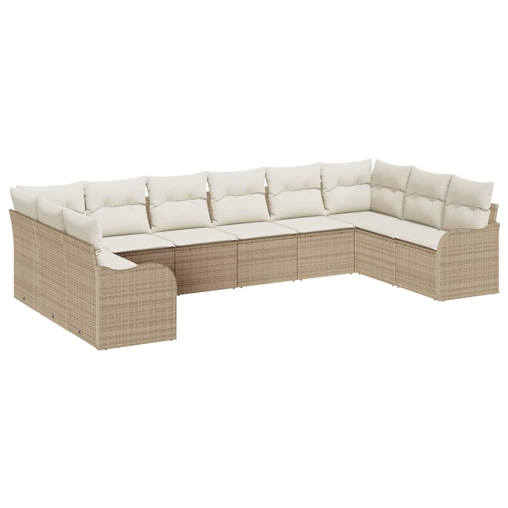 vidaXL Zestaw Sof na Ogród Beżowy 344 x 177,5 x 85 cm polirattan