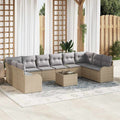 vidaXL Zestaw Sof na Ogród Beżowy 55 x 55 x 37 cm polirattan