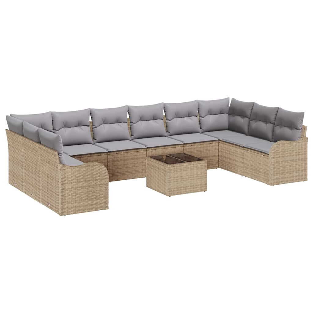vidaXL Zestaw Sof na Ogród Beżowy 55 x 55 x 37 cm polirattan
