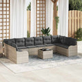 vidaXL Zestaw Sof na Ogród Jasnoszary 55 x 55 x 37 cm polirattan