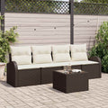 vidaXL Zestaw Sof na Ogród Brązowy 55 x 55 x 37 cm polirattan