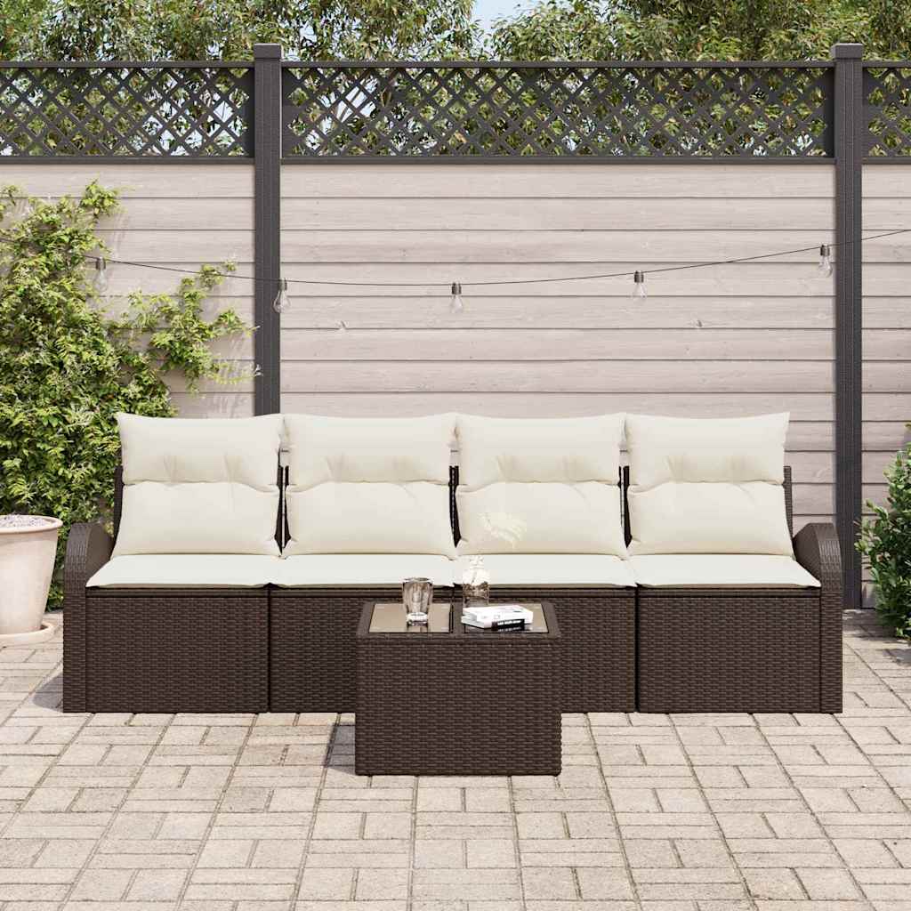 vidaXL Zestaw Sof na Ogród Brązowy 55 x 55 x 37 cm polirattan
