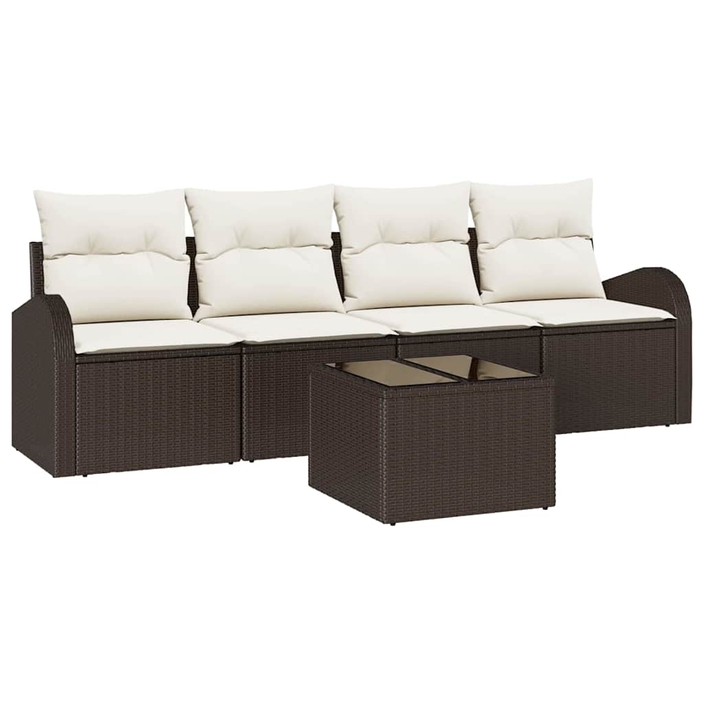 vidaXL Zestaw Sof na Ogród Brązowy 55 x 55 x 37 cm polirattan