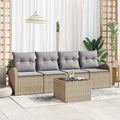 vidaXL Zestaw Sof na Ogród Beżowy 55 x 55 x 37 cm polirattan