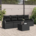 vidaXL Zestaw Sof na Ogród Czarny 55 x 55 x 37 cm polirattan