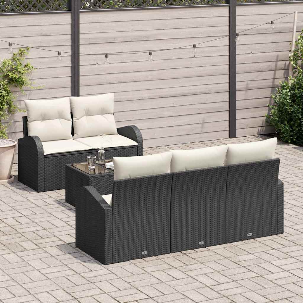 vidaXL Zestaw Sof na Ogród Czarny 55 x 55 x 37 cm polirattan