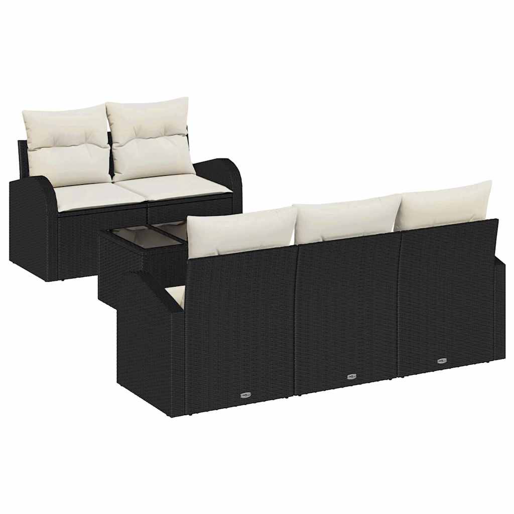 vidaXL Zestaw Sof na Ogród Czarny 55 x 55 x 37 cm polirattan
