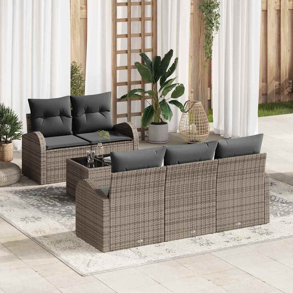 vidaXL Zestaw Sof na Ogród Szary 55 x 55 x 37 cm polirattan