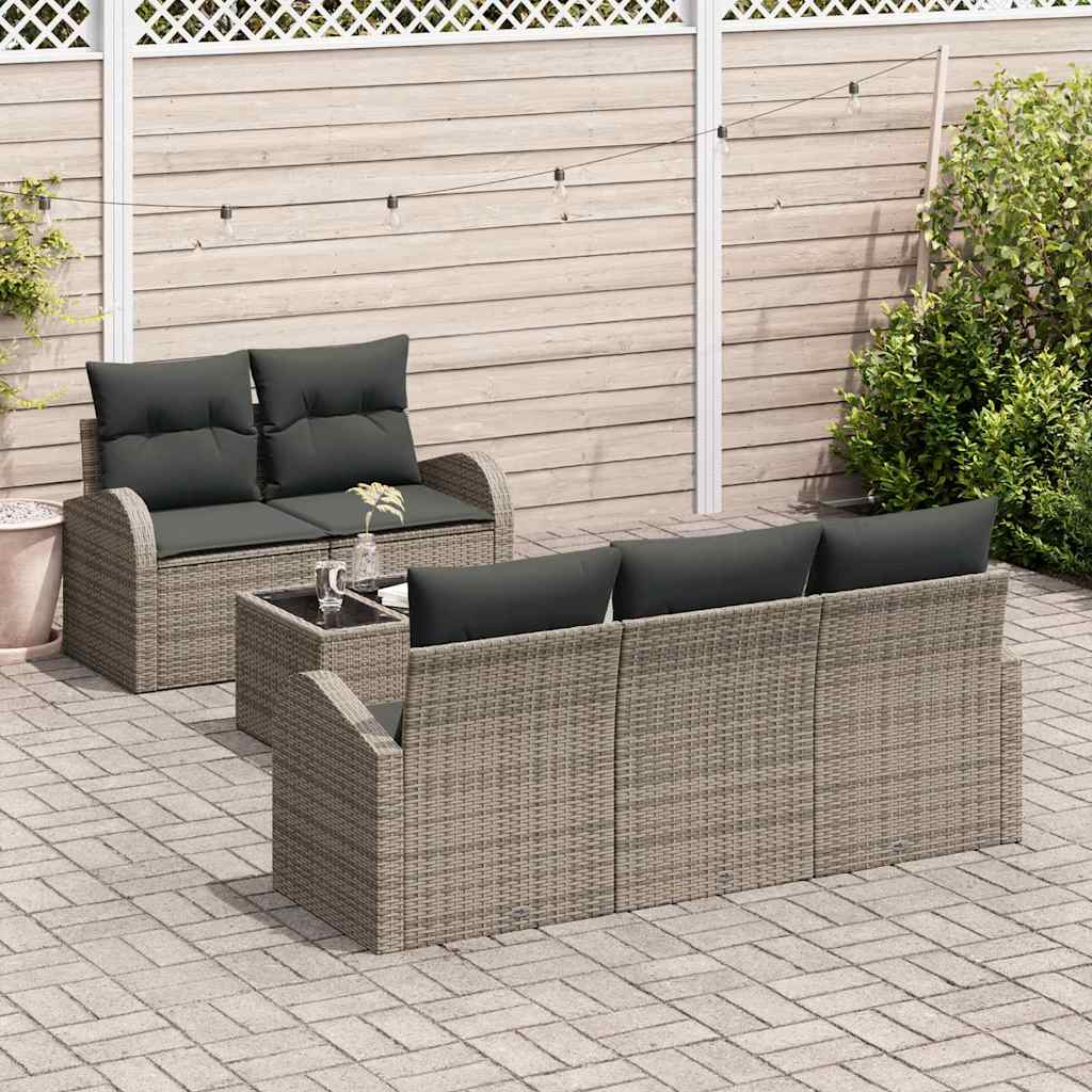 vidaXL Zestaw Sof na Ogród Szary 55 x 55 x 37 cm polirattan