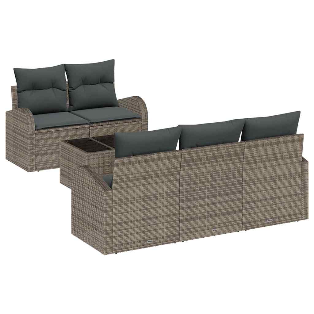vidaXL Zestaw Sof na Ogród Szary 55 x 55 x 37 cm polirattan
