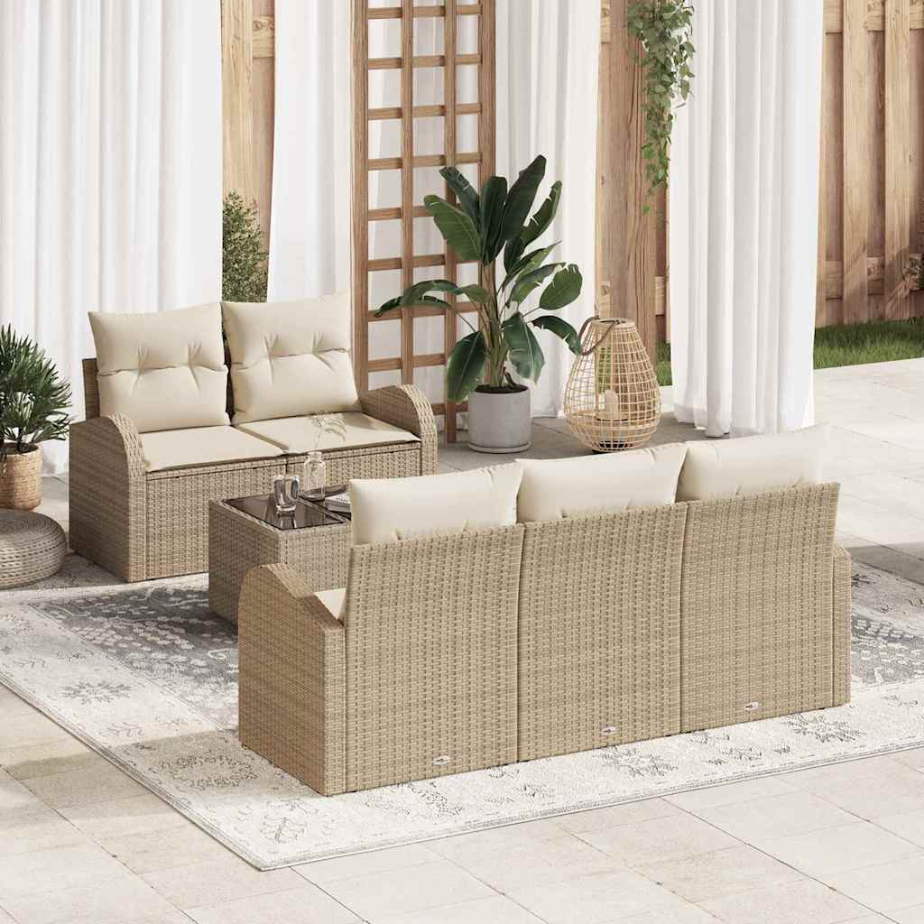 vidaXL Zestaw Sof na Ogród Beżowy 55 x 55 x 37 cm polirattan