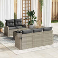 vidaXL Zestaw Sof na Ogród Jasnoszary 55 x 55 x 37 cm polirattan