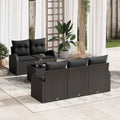 vidaXL Zestaw Sof na Ogród Czarny 55 x 55 x 37 cm polirattan