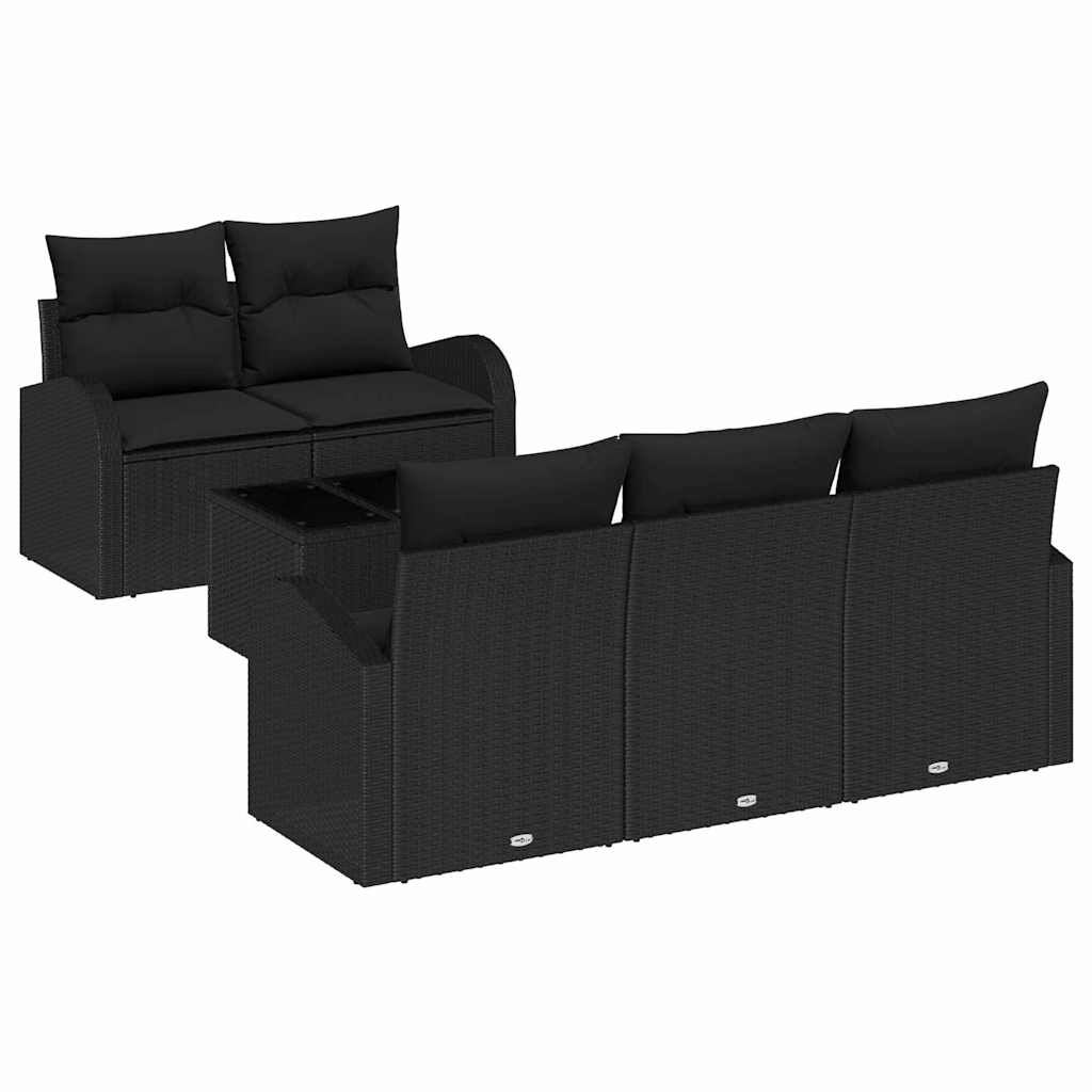 vidaXL Zestaw Sof na Ogród Czarny 55 x 55 x 37 cm polirattan