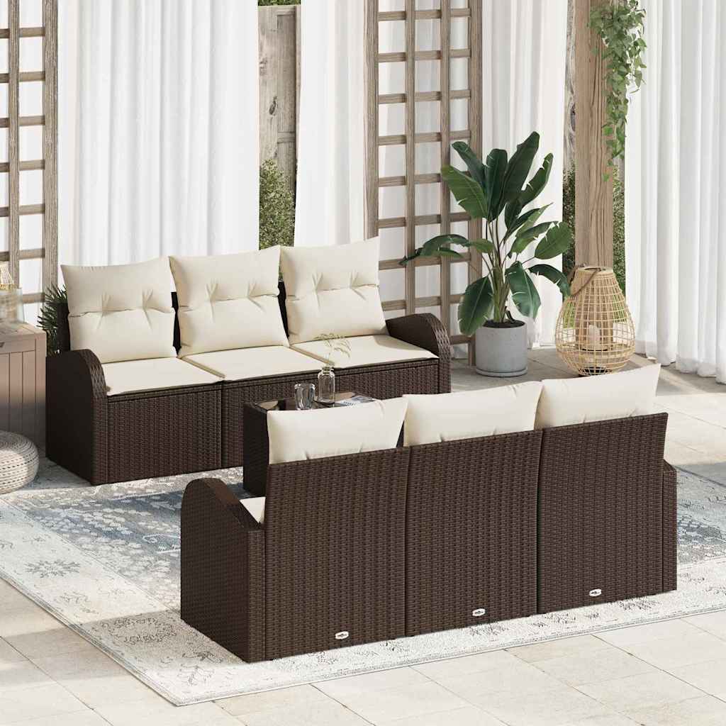 vidaXL Zestaw Sof na Ogród Brązowy 55 x 55 x 37 cm polirattan