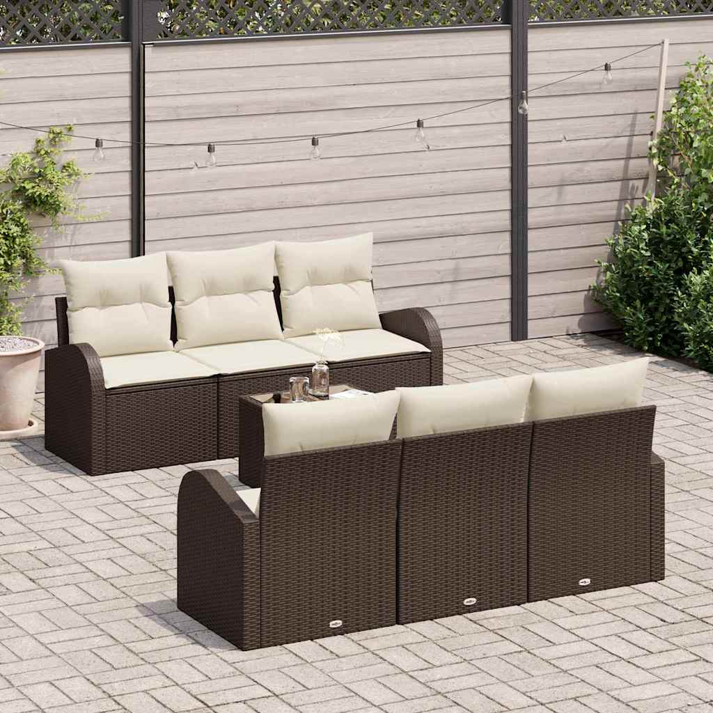 vidaXL Zestaw Sof na Ogród Brązowy 55 x 55 x 37 cm polirattan