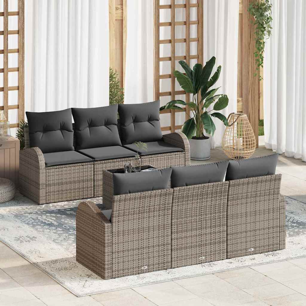 vidaXL Zestaw Sof na Ogród Szary 55 x 55 x 37 cm polirattan