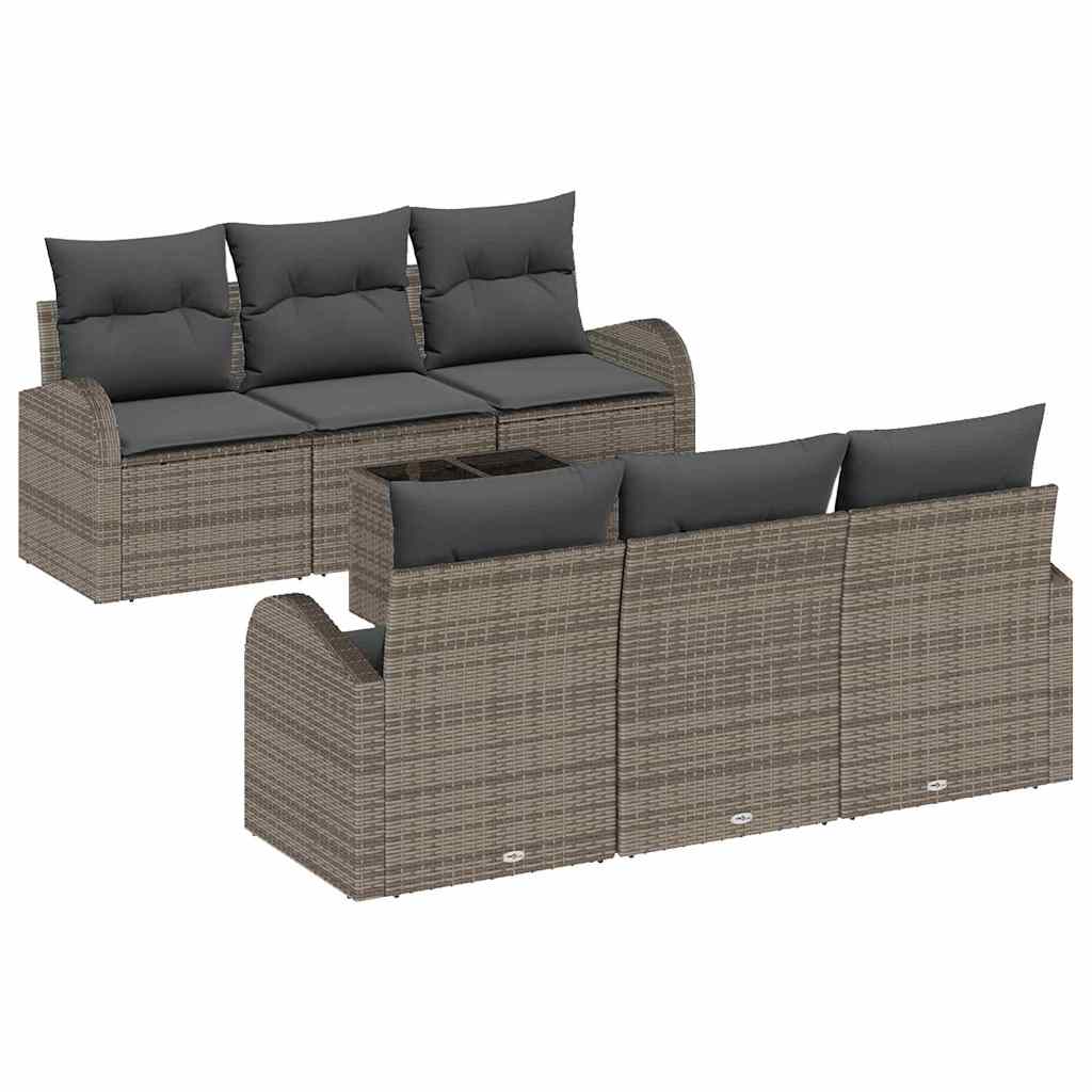 vidaXL Zestaw Sof na Ogród Szary 55 x 55 x 37 cm polirattan
