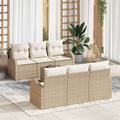 vidaXL Zestaw Sof na Ogród Beżowy 55 x 55 x 37 cm polirattan
