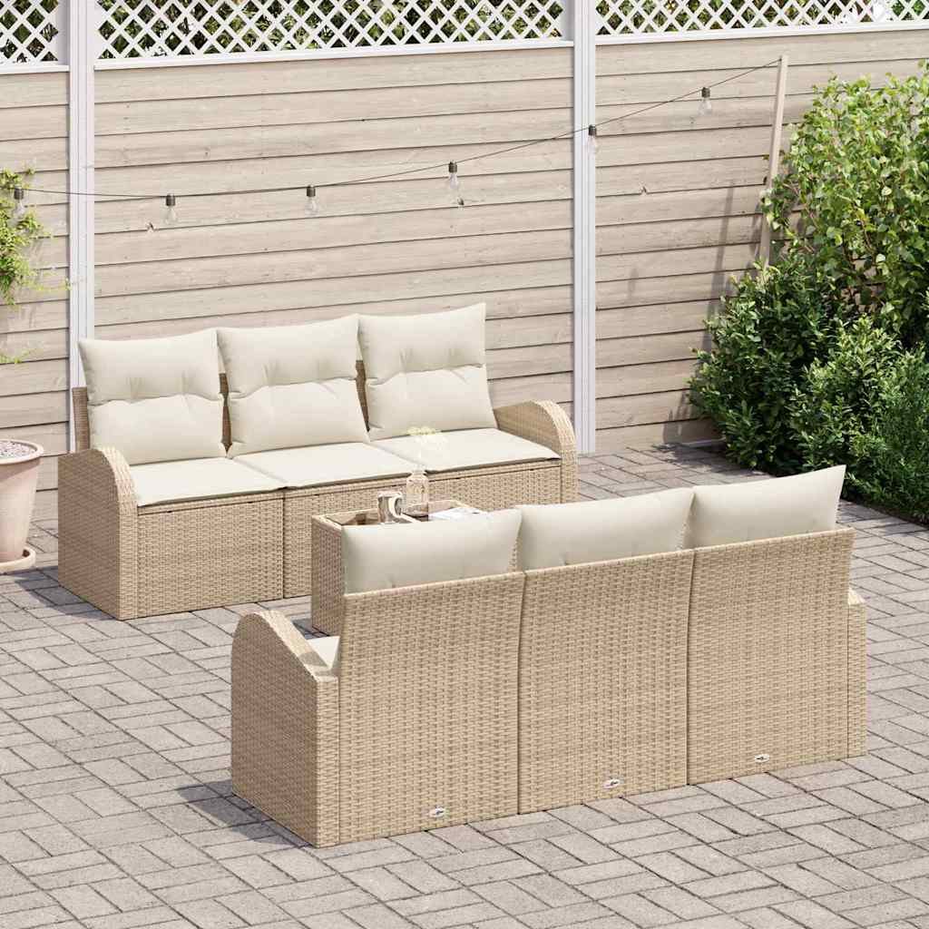 vidaXL Zestaw Sof na Ogród Beżowy 55 x 55 x 37 cm polirattan