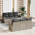 vidaXL Zestaw Sof na Ogród Jasnoszary 55 x 55 x 37 cm polirattan