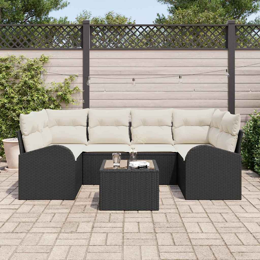 vidaXL Zestaw Sof na Ogród Czarny 55 x 55 x 37 cm polirattan