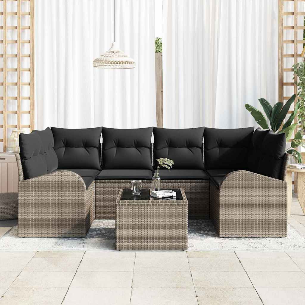 vidaXL Zestaw Sof na Ogród Szary 55 x 55 x 37 cm polirattan