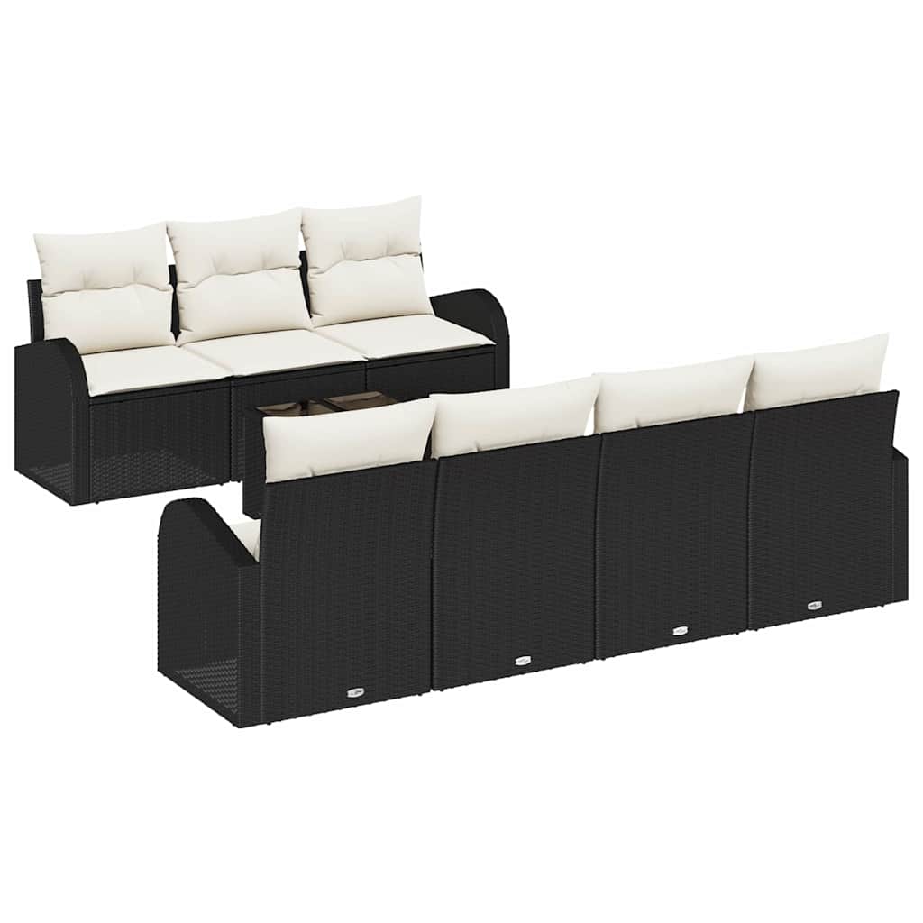 vidaXL Zestaw Sof na Ogród Czarny 55 x 55 x 37 cm polirattan