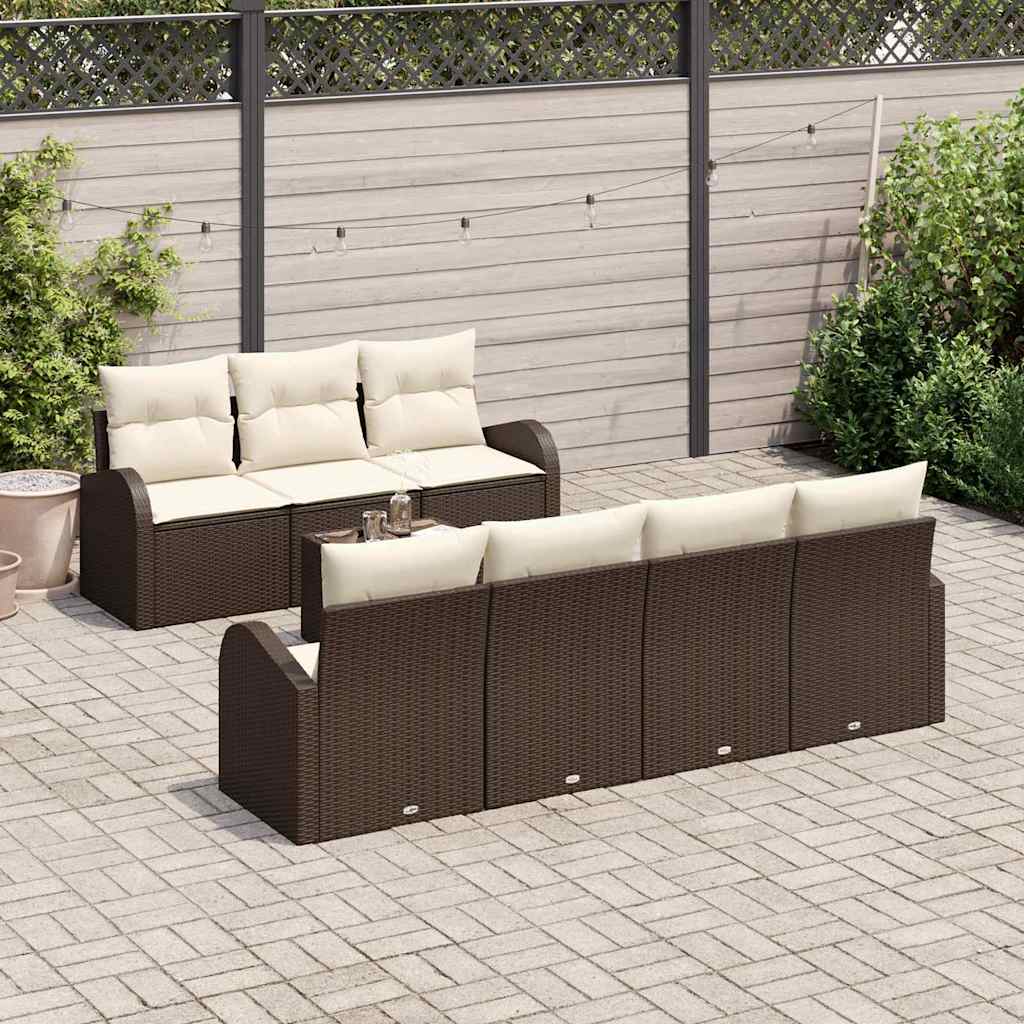 vidaXL Zestaw Sof na Ogród Brązowy 55 x 55 x 37 cm polirattan