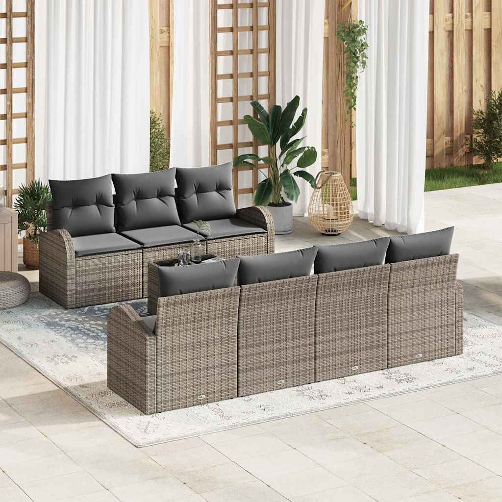 vidaXL Zestaw Sof na Ogród Szary 55 x 55 x 37 cm polirattan
