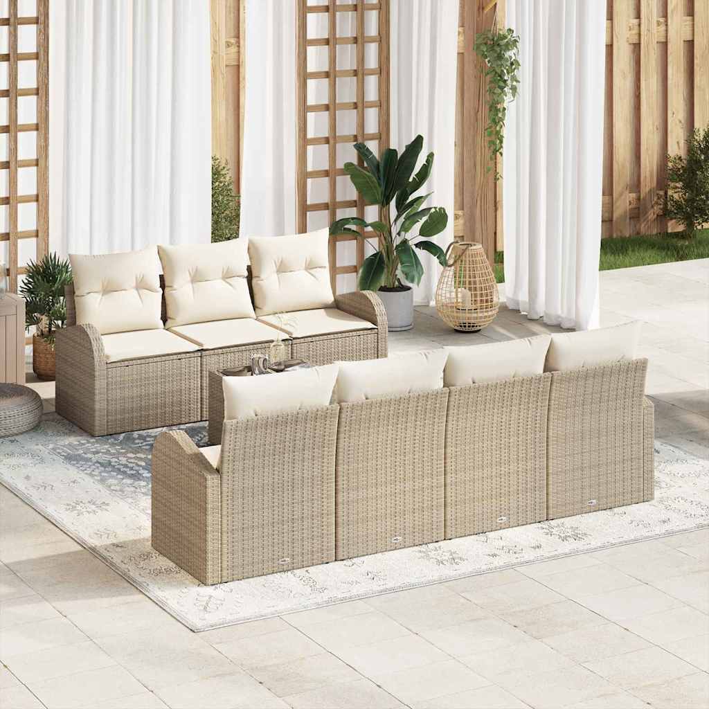 vidaXL Zestaw Sof na Ogród Beżowy 55 x 55 x 37 cm polirattan