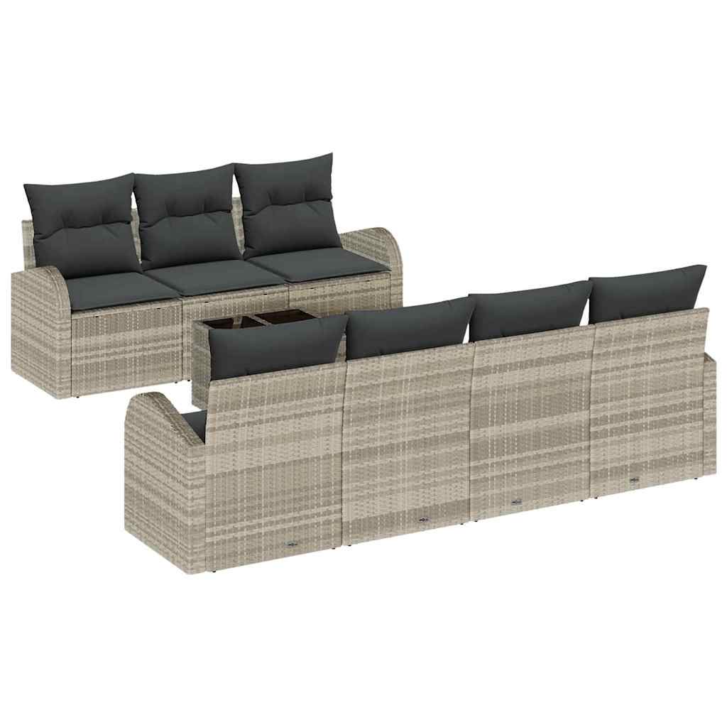 vidaXL Zestaw Sof na Ogród Jasnoszary 55 x 55 x 37 cm polirattan