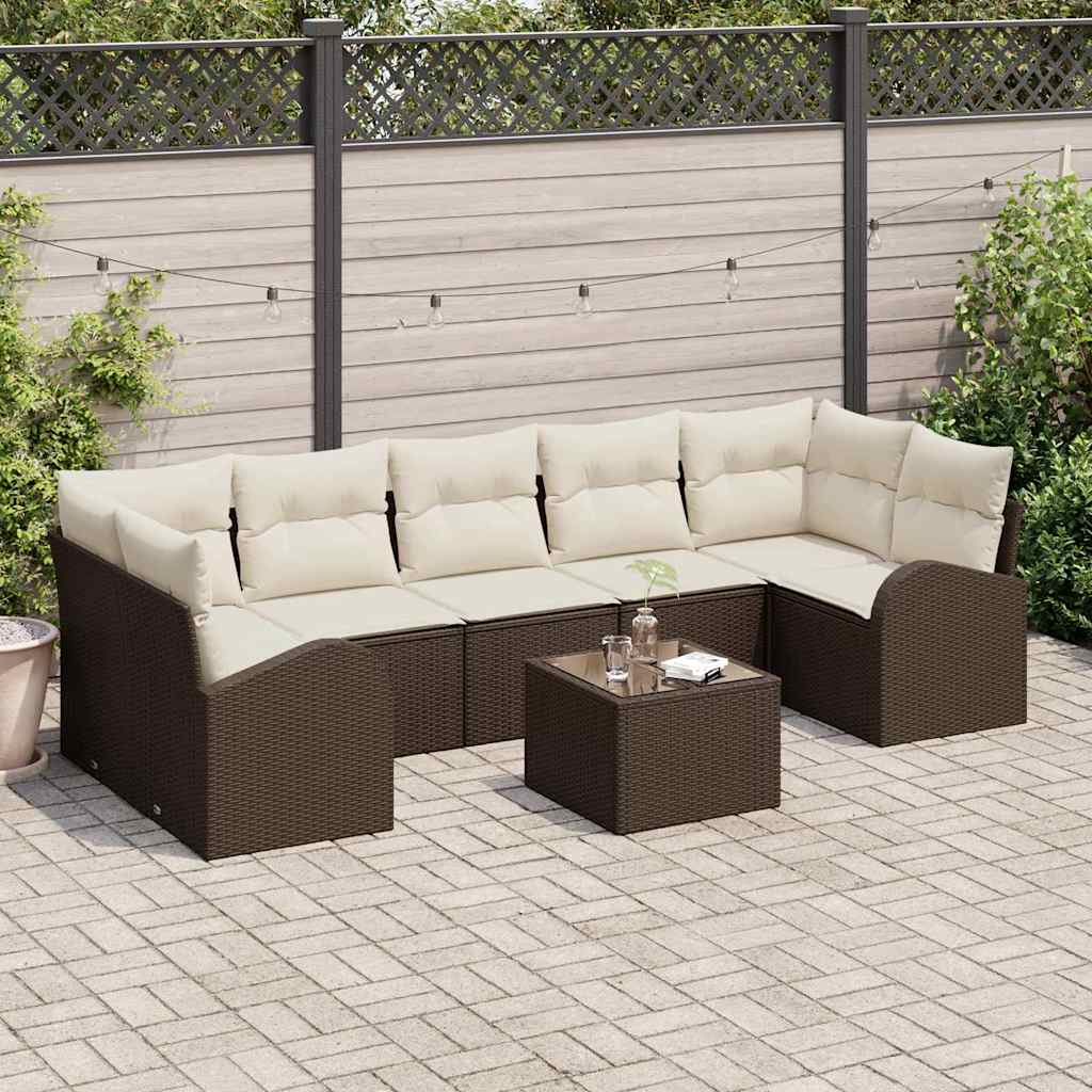 vidaXL Zestaw Sof na Ogród Brązowy 55 x 55 x 37 cm polirattan
