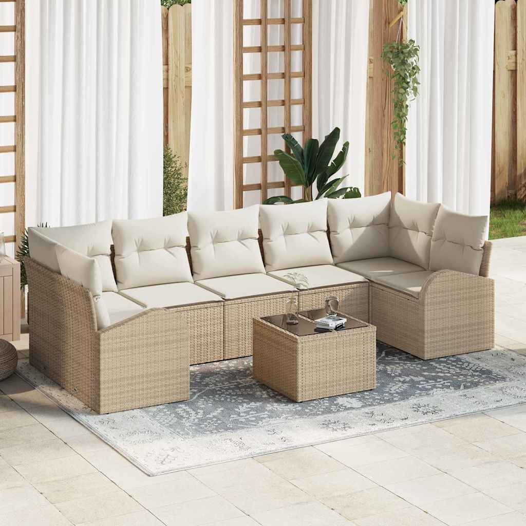 vidaXL Zestaw Sof na Ogród Beżowy 55 x 55 x 37 cm polirattan