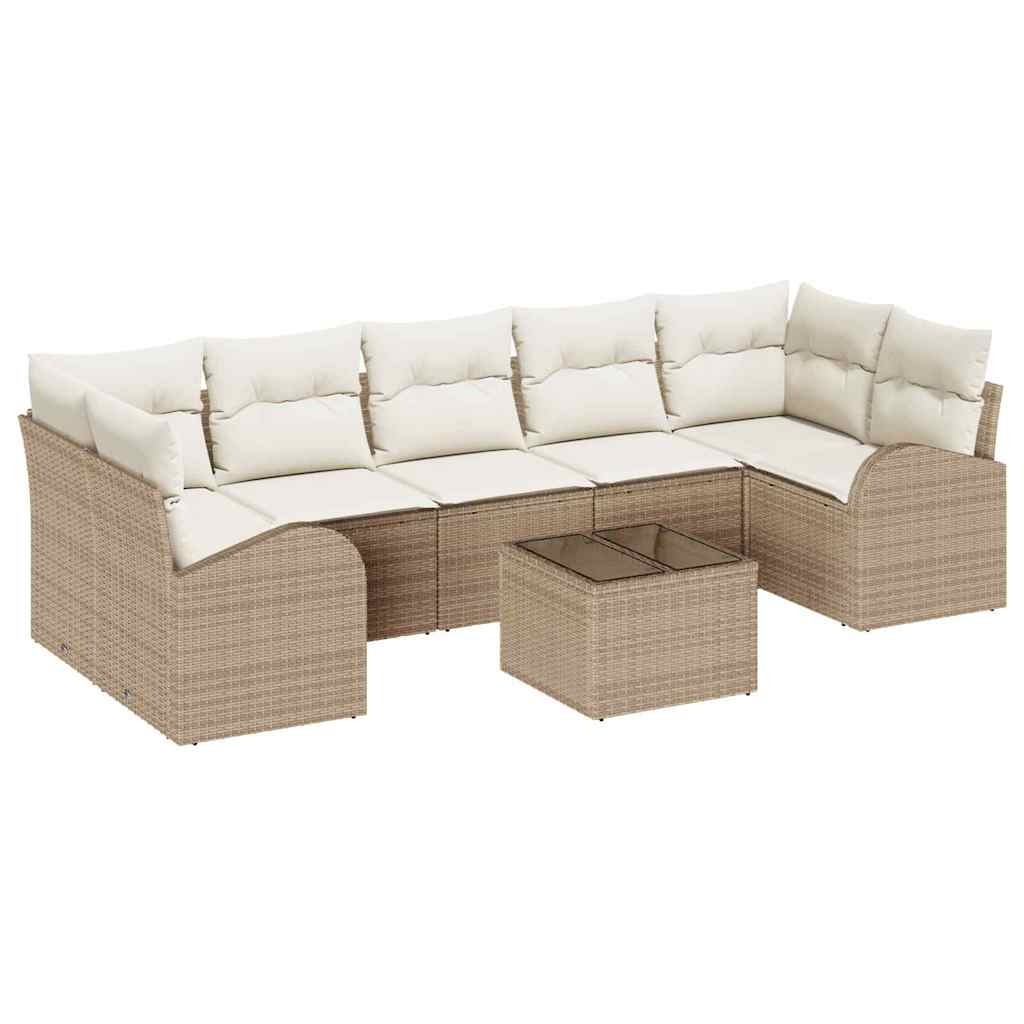 vidaXL Zestaw Sof na Ogród Beżowy 55 x 55 x 37 cm polirattan