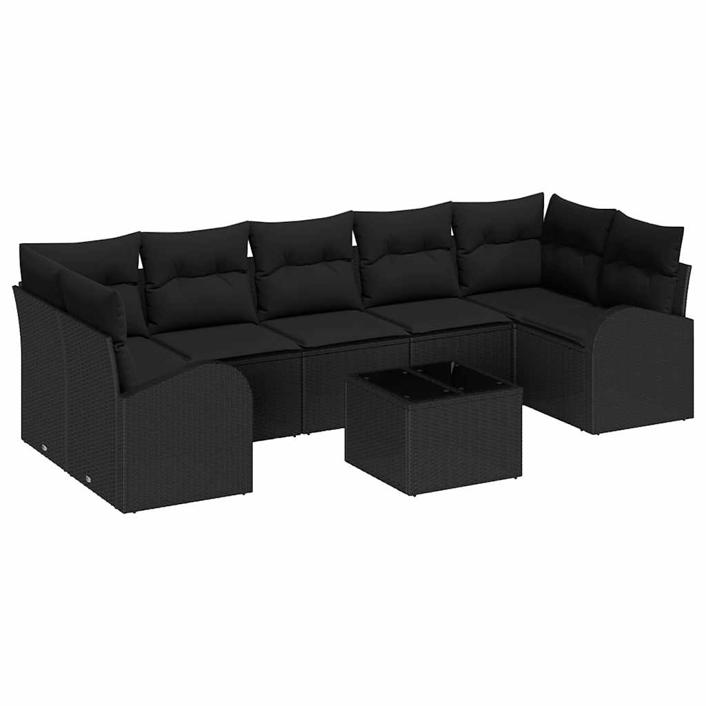 vidaXL Zestaw Sof na Ogród Czarny 55 x 55 x 37 cm polirattan
