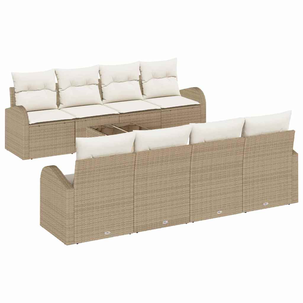 vidaXL Zestaw Sof na Ogród Beżowy 55 x 55 x 37 cm polirattan